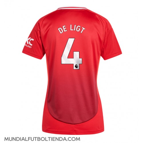 Camiseta Manchester United Matthijs de Ligt #4 Primera Equipación Replica 2024-25 para mujer mangas cortas